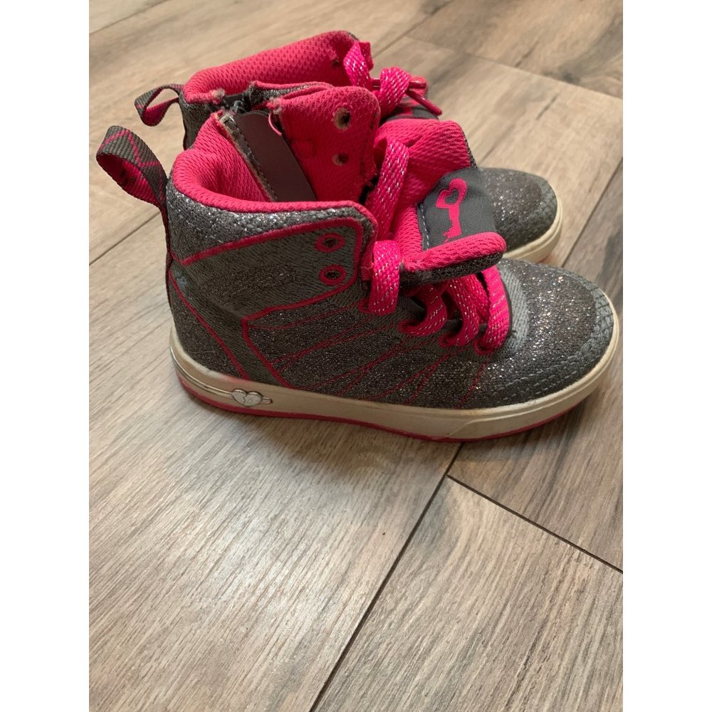 Skechers Glitzy Ritz Sneaker Shoes Gray/ Pink Size 8